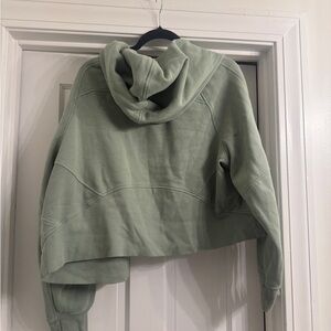 Lululemon Athletica Sage Green Cropped Hoodie